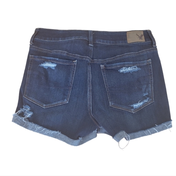American Eagle Hi Rise Shortie Denim Jean Shorts Size 8 - Picture 3 of 4